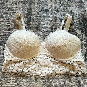 Pink White Lace Bralette